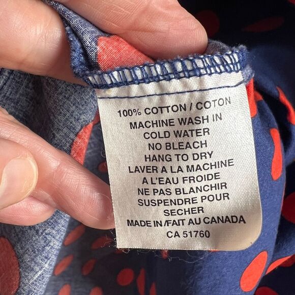 Cherry Velvet Plus Blue.Red Polka Dot Retro Rockabilly 100% Cotton Dress Size 2X - Picture 12 of 13